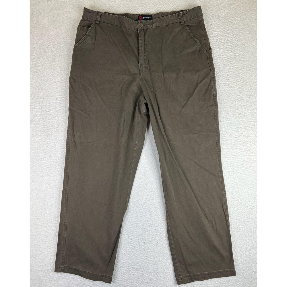 SCOTTeVEST Mens 40x32 Brown TEC Travel‎ Canvas Chino Stretch Relaxed Pants
